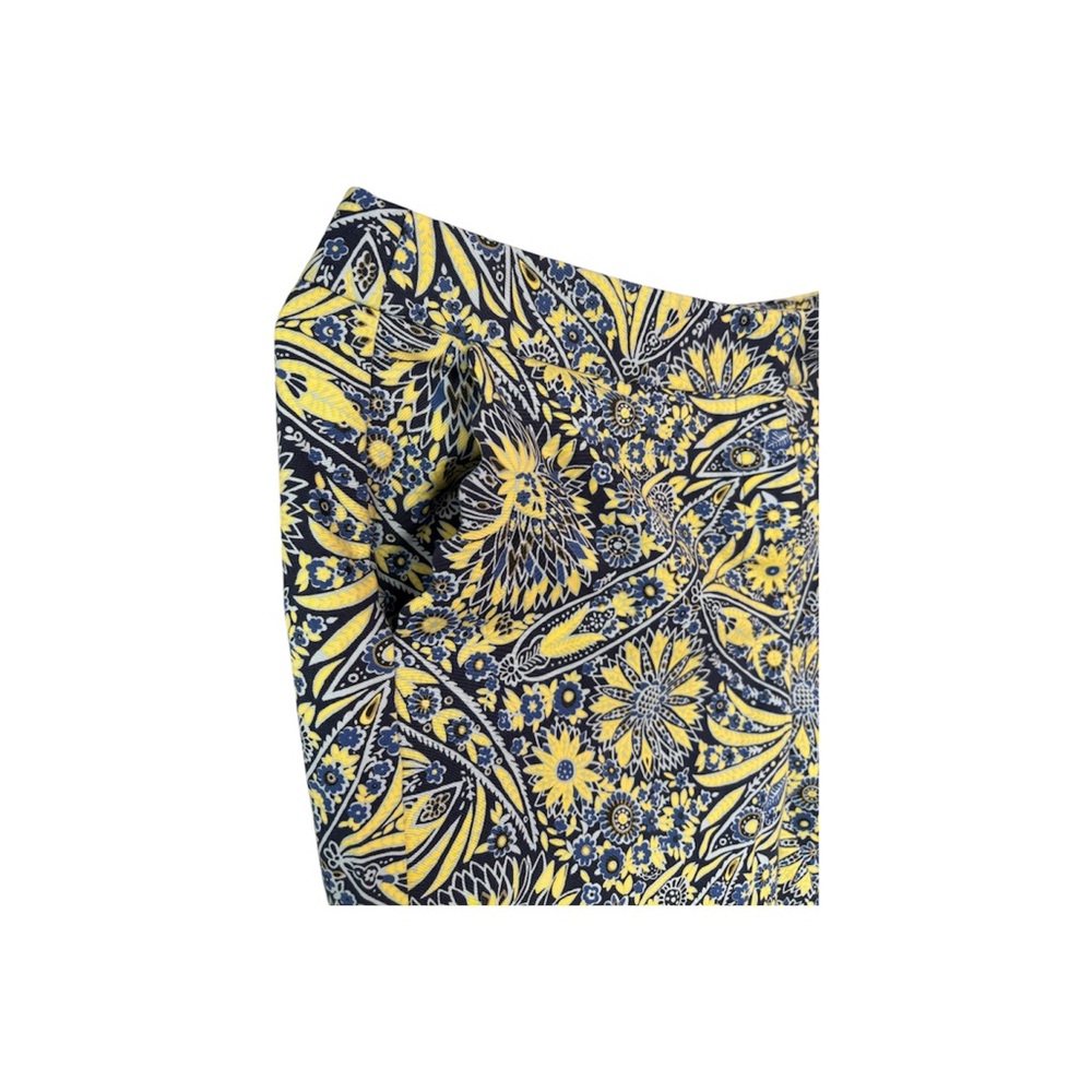 Talbots Navy and Yellow Floral Print Skirt Panel - Picture 4 of 8